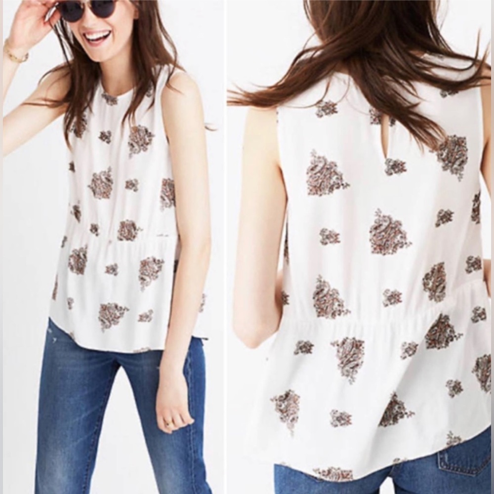 Madewell Paisley peplum top
